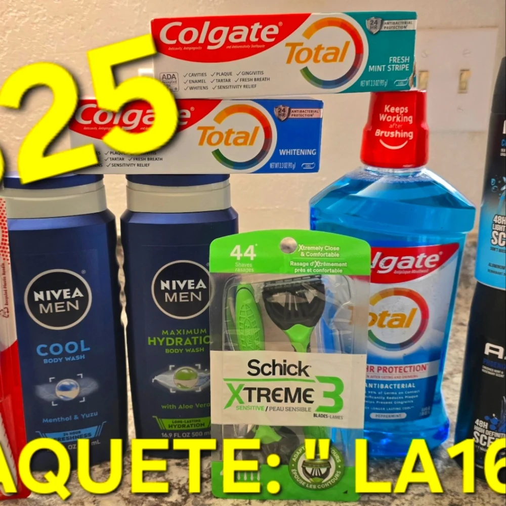 Colgate Total Whitening Toothpaste and Nivea Men Body Wash Set